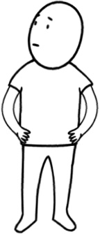 Icon of man standing with hands on hip